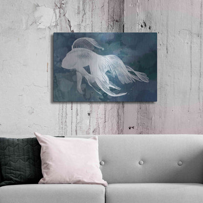 Luxe Metal Art 'Indigo Fish I' by Grace Popp Metal Wall Art,36x24