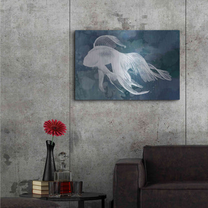 Luxe Metal Art 'Indigo Fish I' by Grace Popp Metal Wall Art,36x24