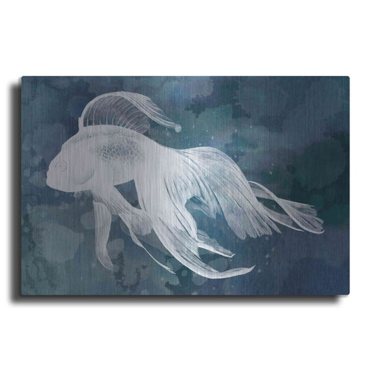 Luxe Metal Art 'Indigo Fish I' by Grace Popp Metal Wall Art