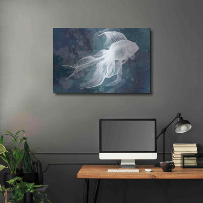 Luxe Metal Art 'Indigo Fish II' by Grace Popp Metal Wall Art,36x24