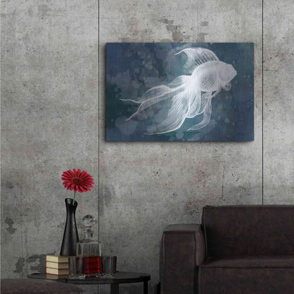 Luxe Metal Art 'Indigo Fish II' by Grace Popp Metal Wall Art,36x24