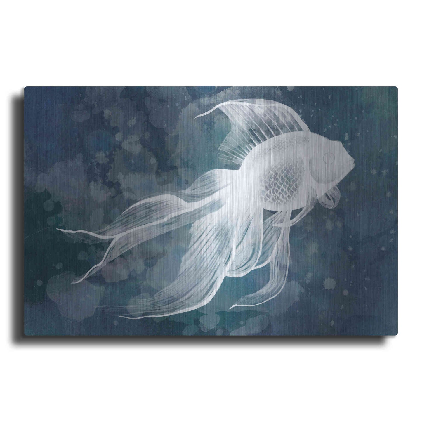 Luxe Metal Art 'Indigo Fish II' by Grace Popp Metal Wall Art