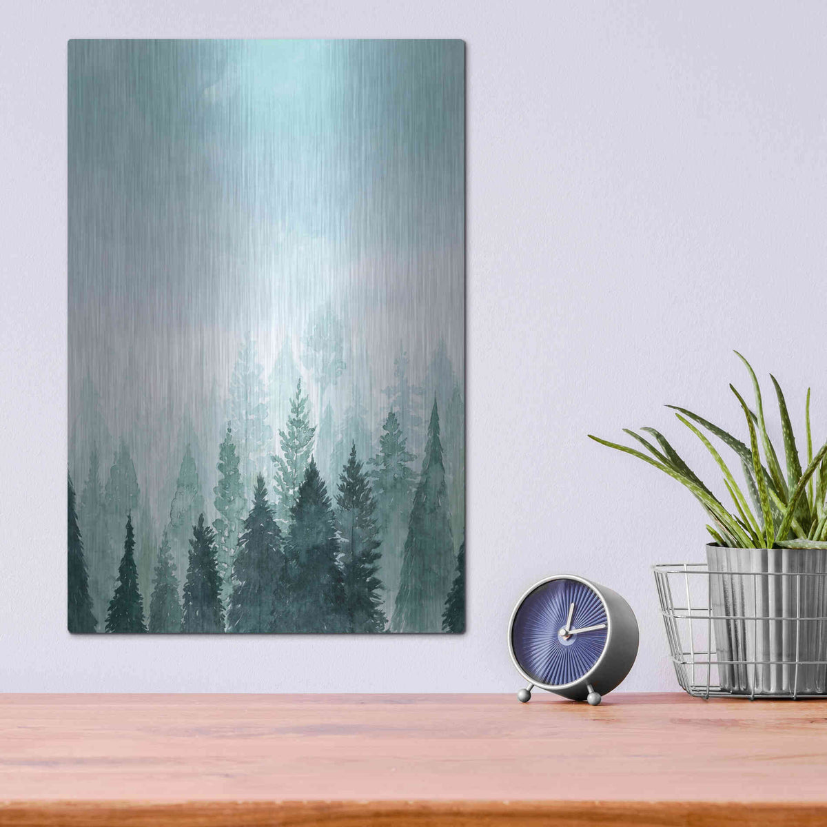 Luxe Metal Art 'Into the Trees I' by Grace Popp Metal Wall Art,12x16