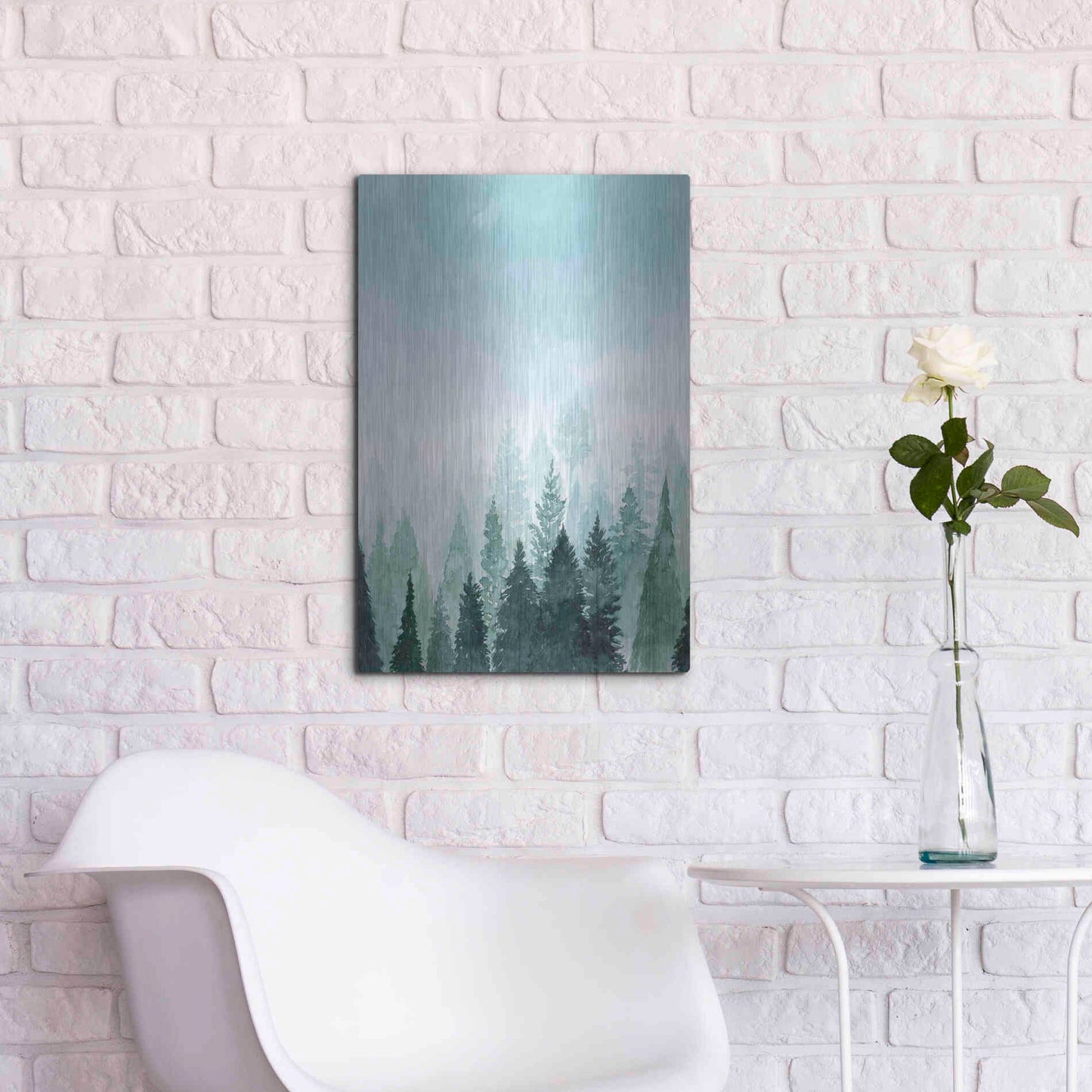 Luxe Metal Art 'Into the Trees I' by Grace Popp Metal Wall Art,16x24