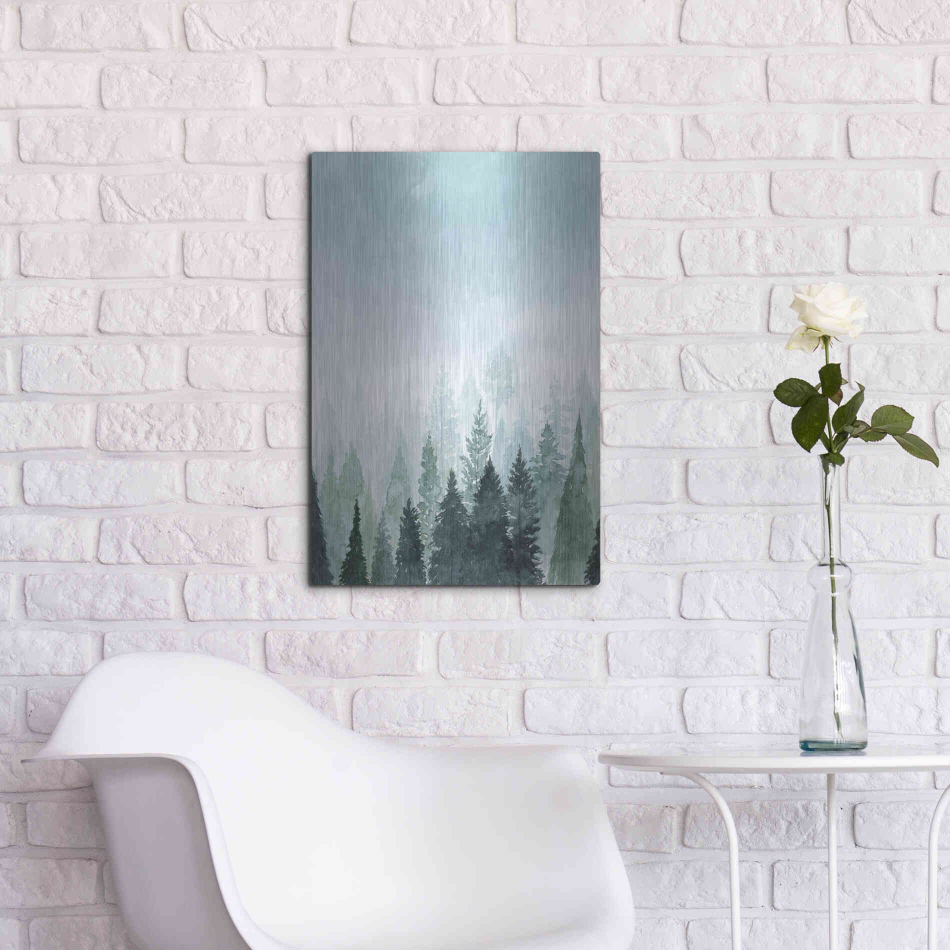 Luxe Metal Art 'Into the Trees I' by Grace Popp Metal Wall Art,16x24