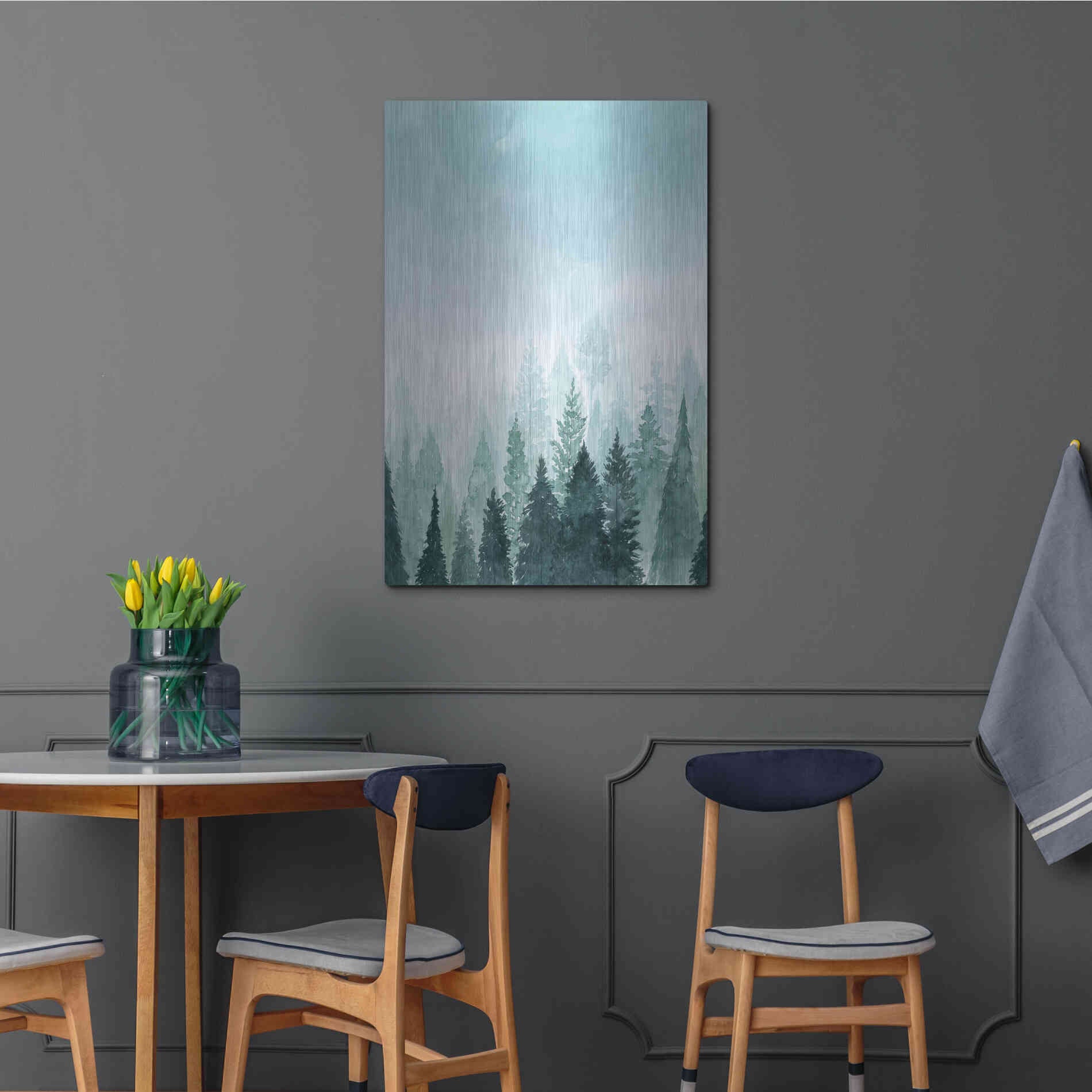 Luxe Metal Art 'Into the Trees I' by Grace Popp Metal Wall Art,24x36