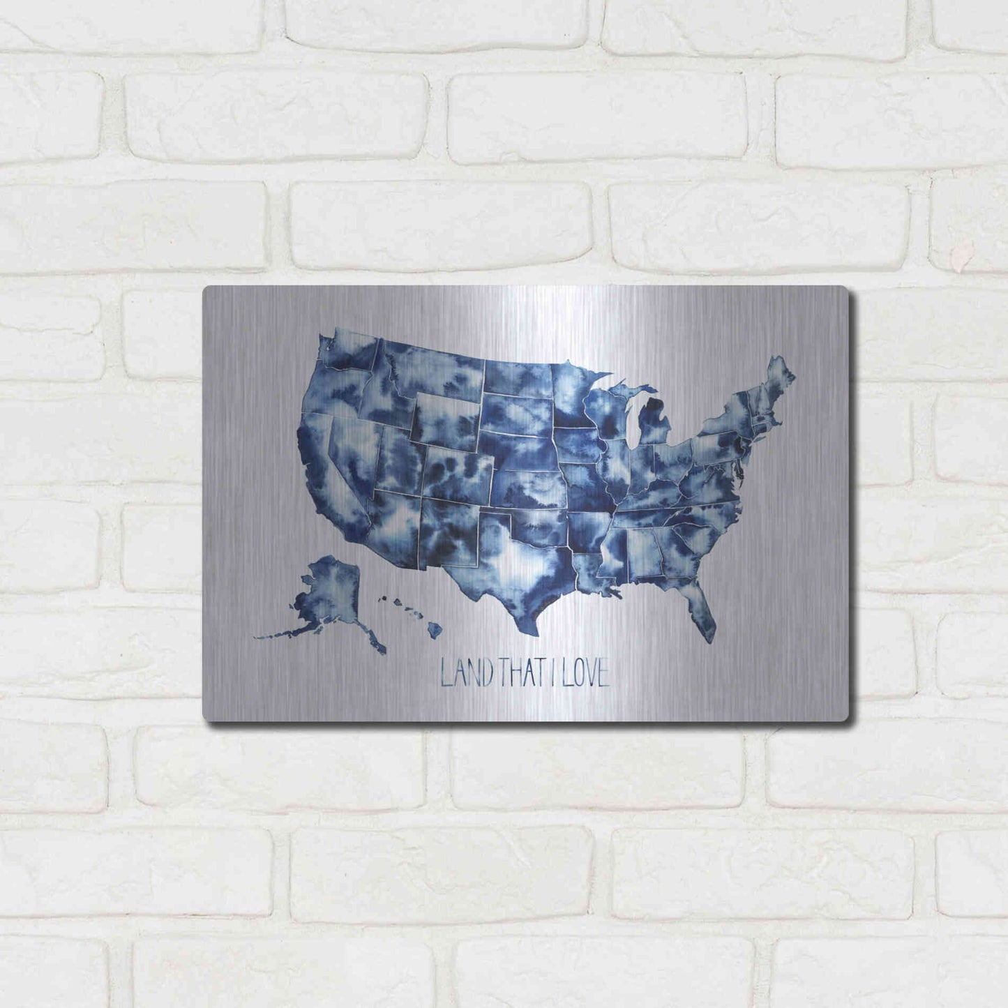 Luxe Metal Art 'Land that I Love' by Grace Popp Metal Wall Art,16x12