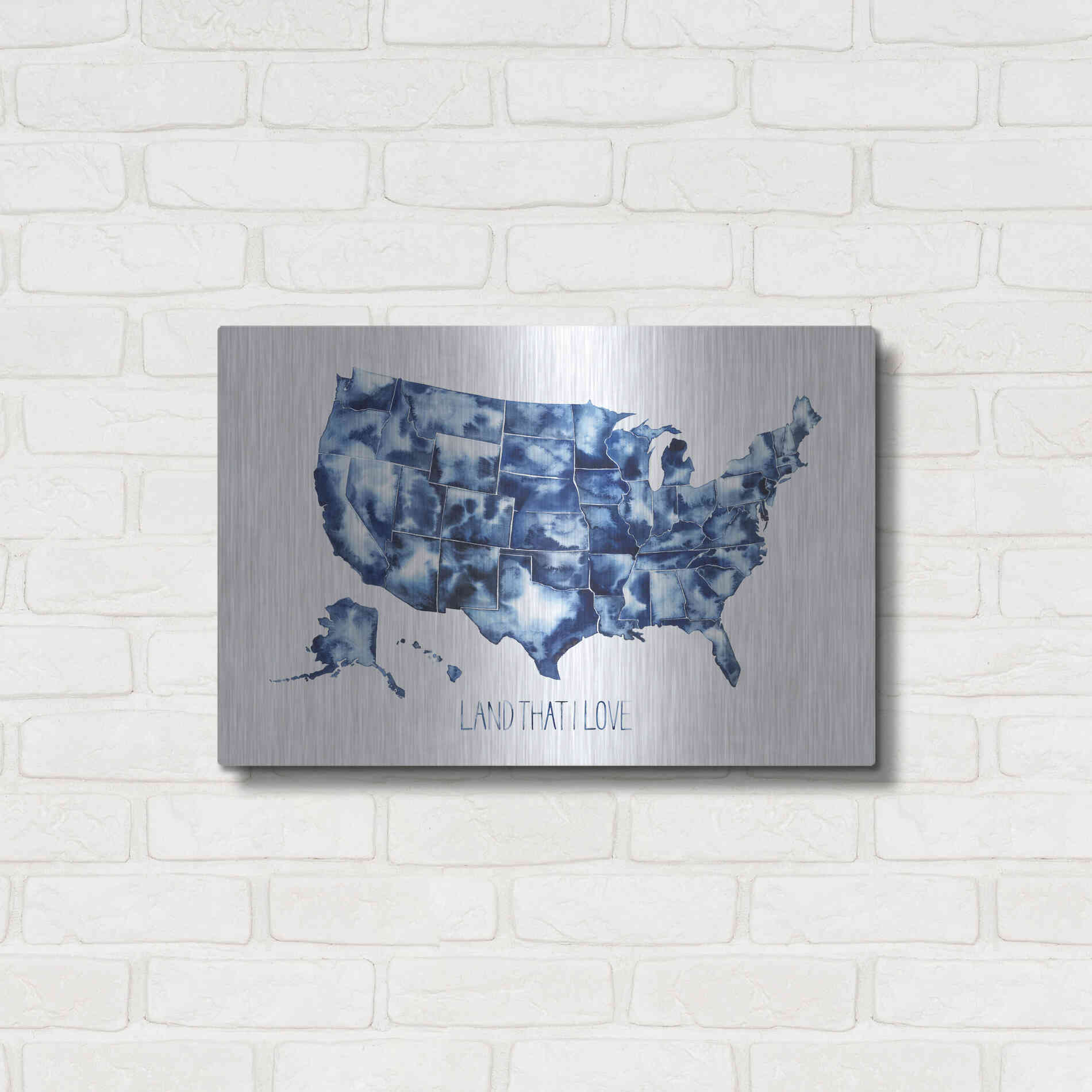 Luxe Metal Art 'Land that I Love' by Grace Popp Metal Wall Art,24x16