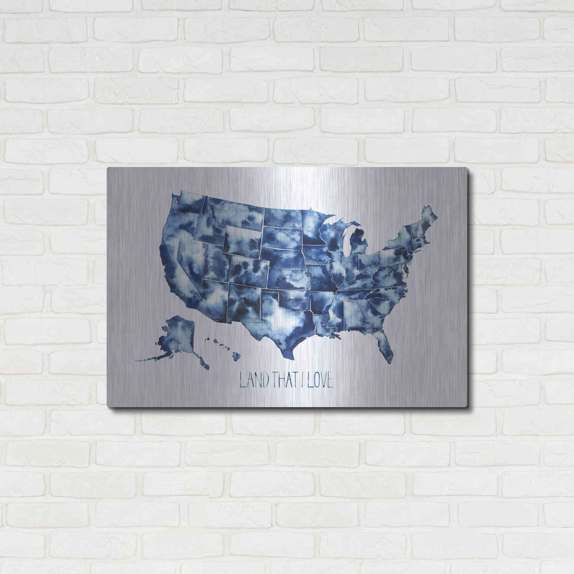 Luxe Metal Art 'Land that I Love' by Grace Popp Metal Wall Art,36x24