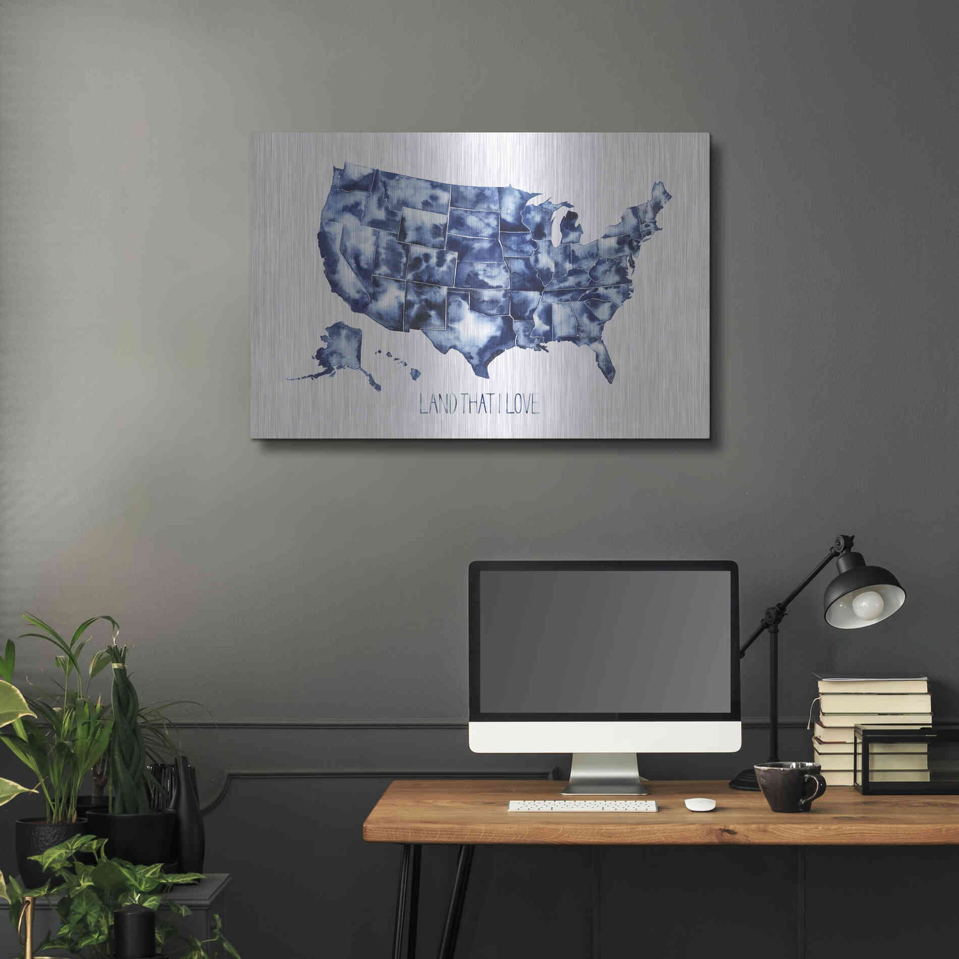 Luxe Metal Art 'Land that I Love' by Grace Popp Metal Wall Art,36x24