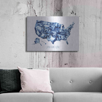 Luxe Metal Art 'Land that I Love' by Grace Popp Metal Wall Art,36x24