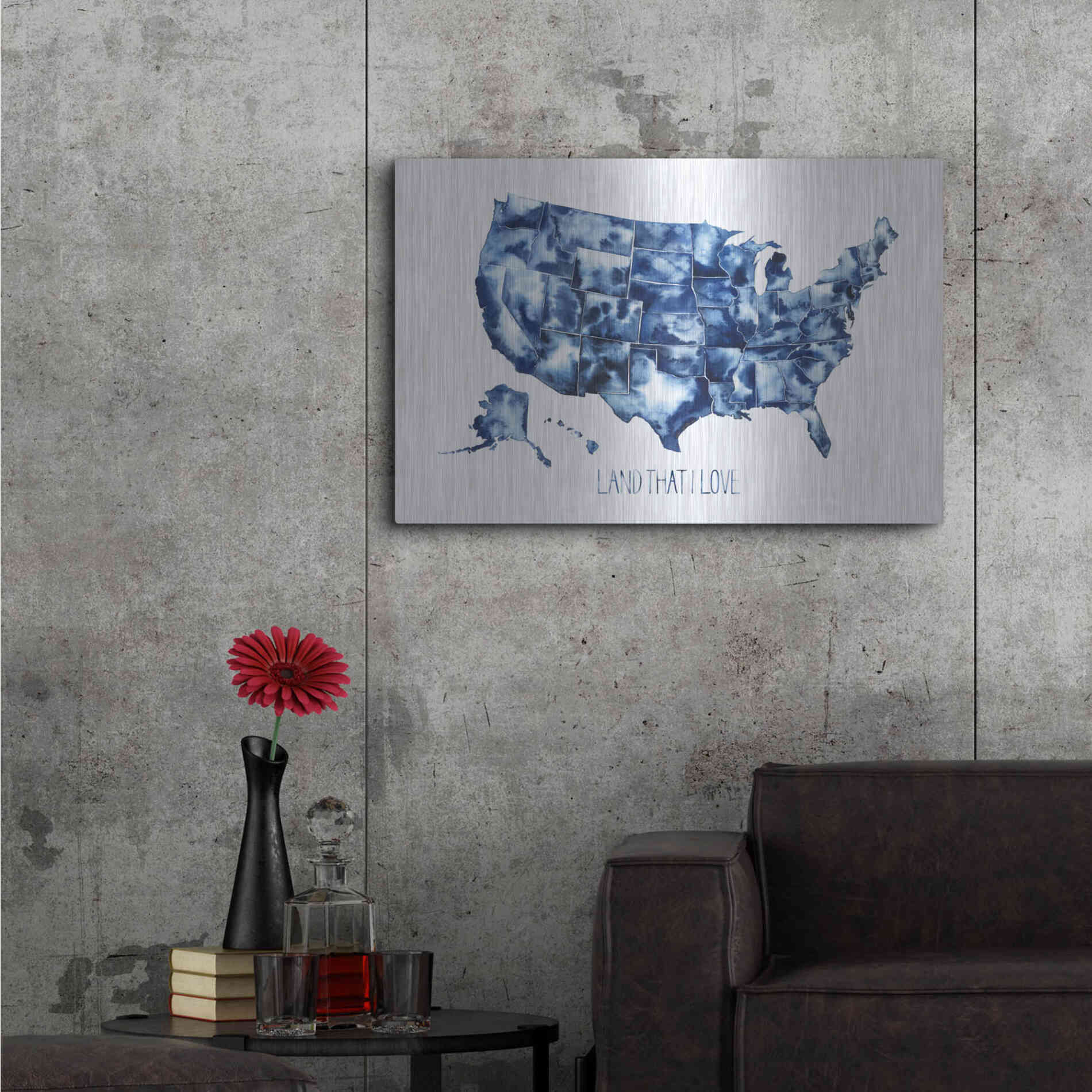 Luxe Metal Art 'Land that I Love' by Grace Popp Metal Wall Art,36x24