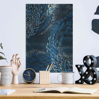 Luxe Metal Art 'Moon Tide I' by Grace Popp Metal Wall Art,12x16