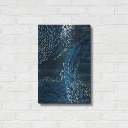 Luxe Metal Art 'Moon Tide I' by Grace Popp Metal Wall Art,16x24