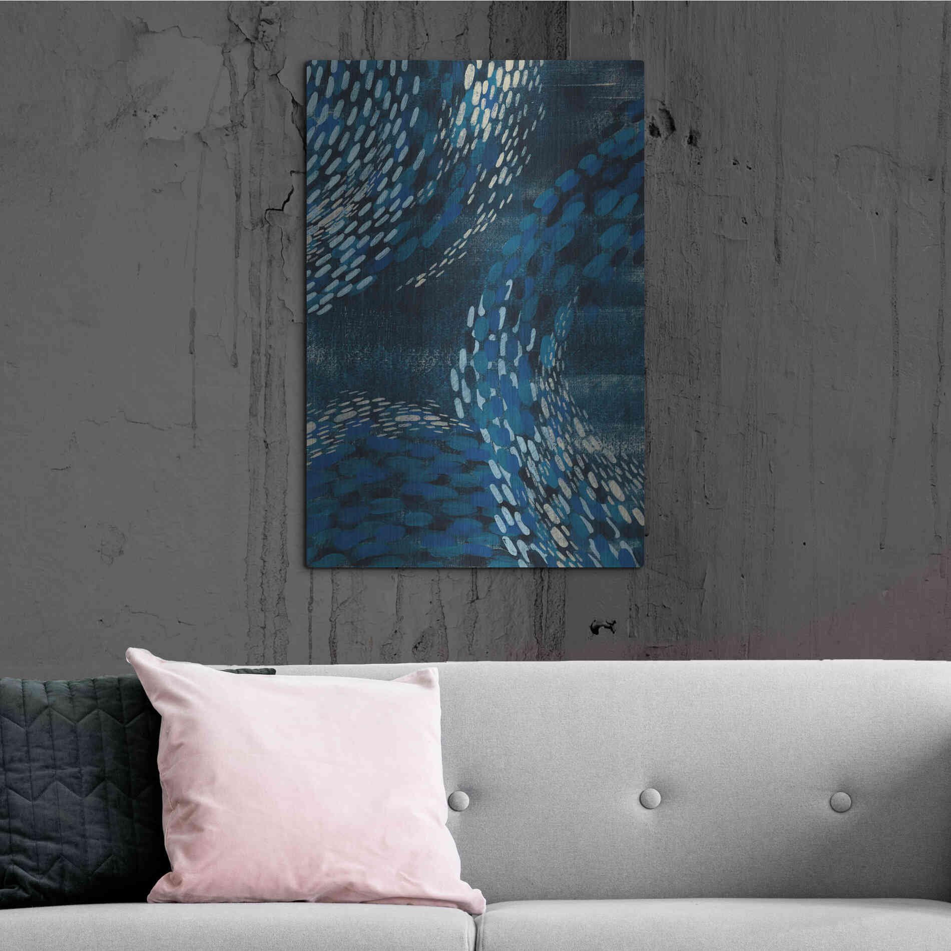 Luxe Metal Art 'Moon Tide I' by Grace Popp Metal Wall Art,24x36