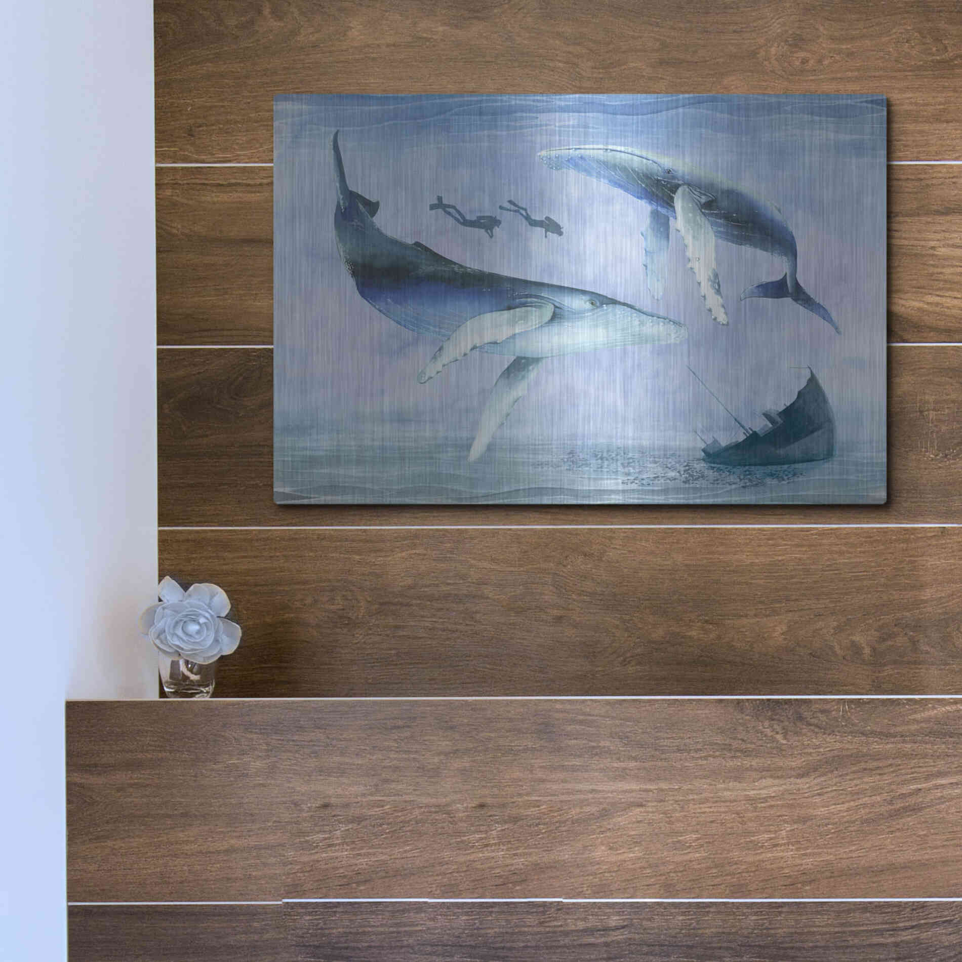 Luxe Metal Art 'Ocean Adventure Collection A' by Grace Popp Metal Wall Art,16x12