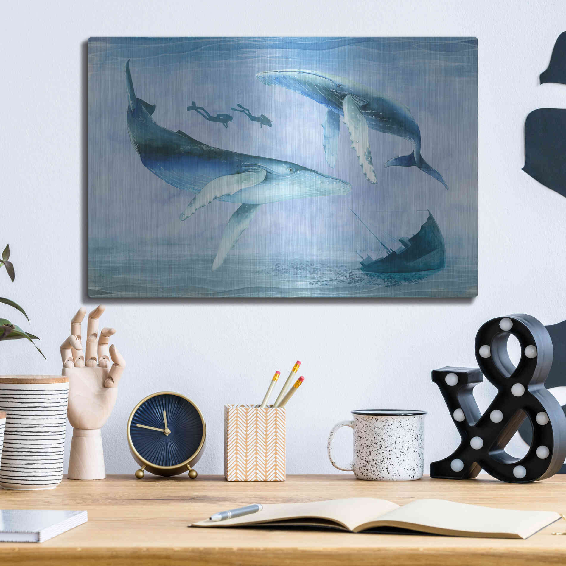 Luxe Metal Art 'Ocean Adventure Collection A' by Grace Popp Metal Wall Art,16x12