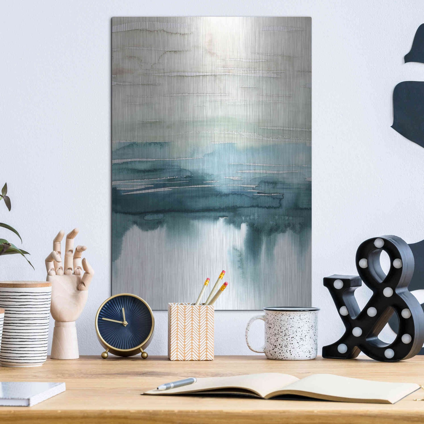 Luxe Metal Art 'Organic Cascade I' by Grace Popp Metal Wall Art,12x16