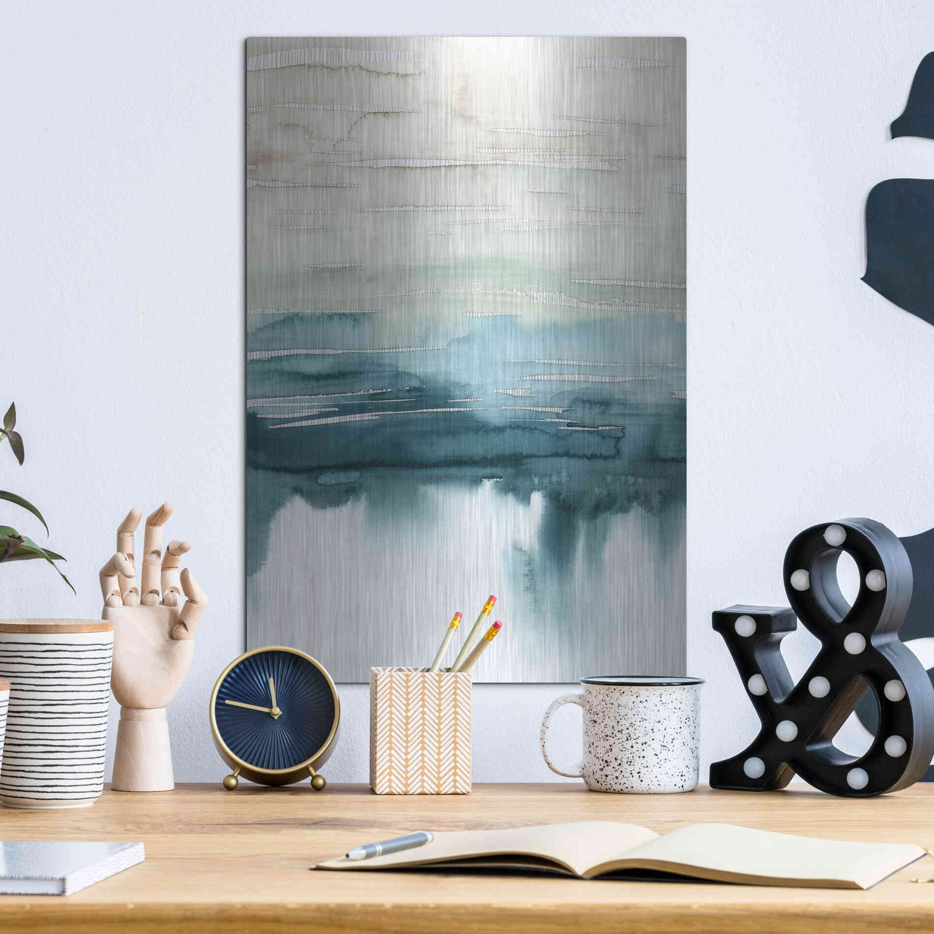 Luxe Metal Art 'Organic Cascade I' by Grace Popp Metal Wall Art,12x16