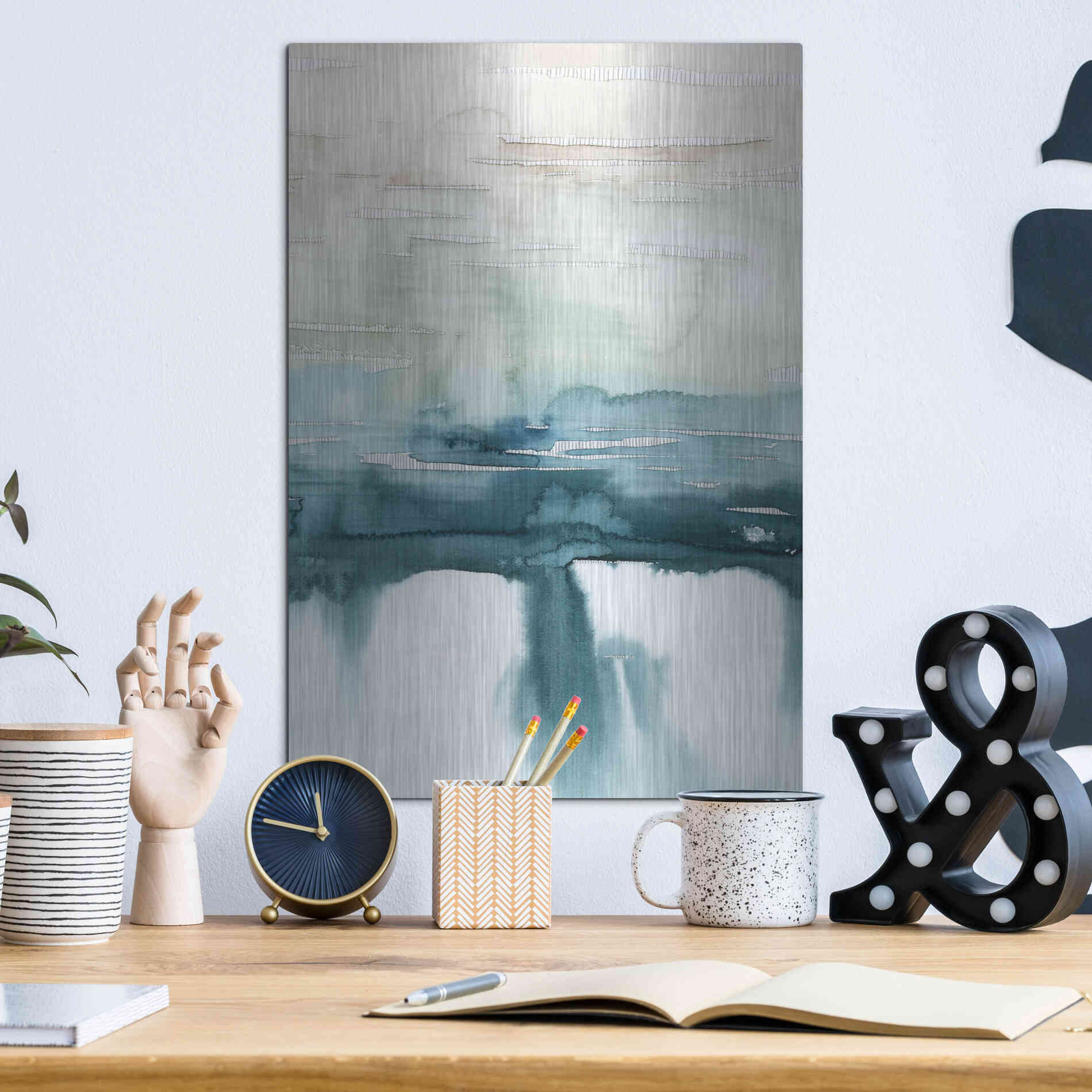 Luxe Metal Art 'Organic Cascade II' by Grace Popp Metal Wall Art,12x16