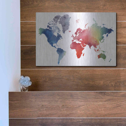 Luxe Metal Art 'Rainbow World' by Grace Popp Metal Wall Art,16x12