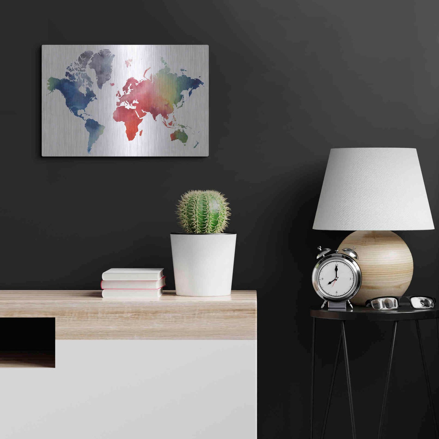 Luxe Metal Art 'Rainbow World' by Grace Popp Metal Wall Art,24x16