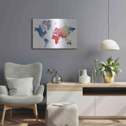 Luxe Metal Art 'Rainbow World' by Grace Popp Metal Wall Art,24x16