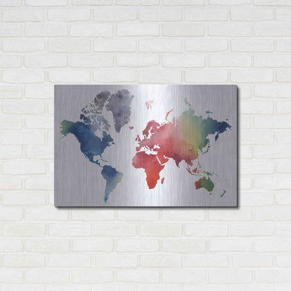 Luxe Metal Art 'Rainbow World' by Grace Popp Metal Wall Art,36x24