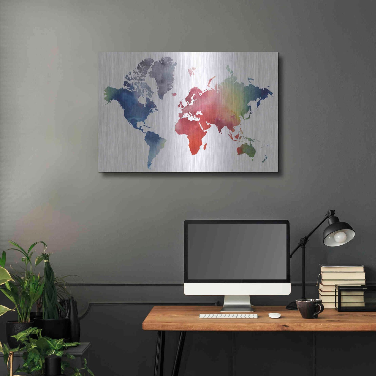 Luxe Metal Art 'Rainbow World' by Grace Popp Metal Wall Art,36x24