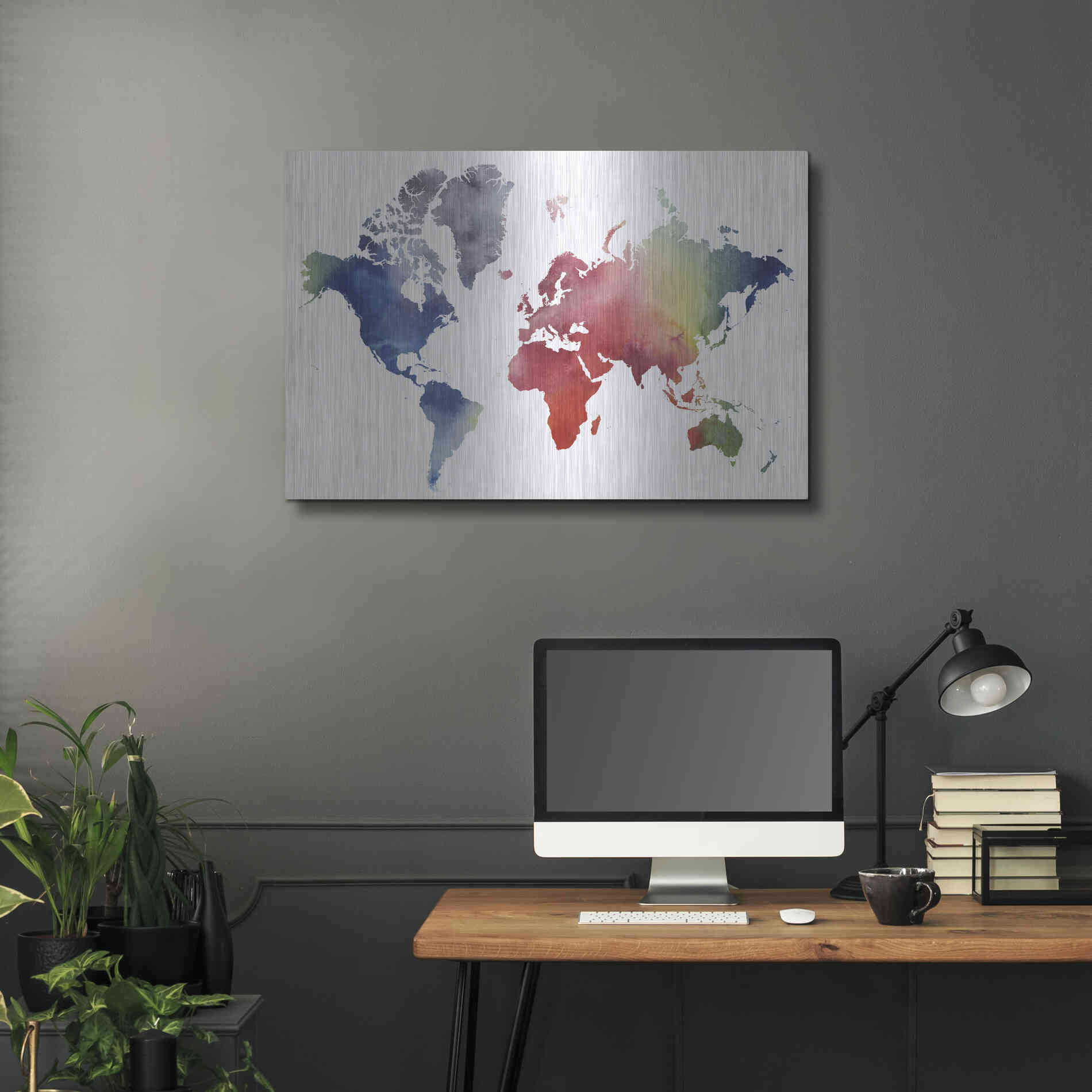 Luxe Metal Art 'Rainbow World' by Grace Popp Metal Wall Art,36x24