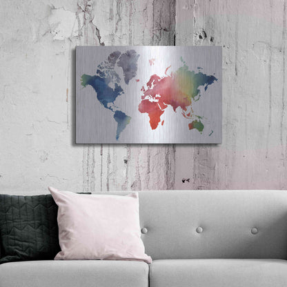 Luxe Metal Art 'Rainbow World' by Grace Popp Metal Wall Art,36x24