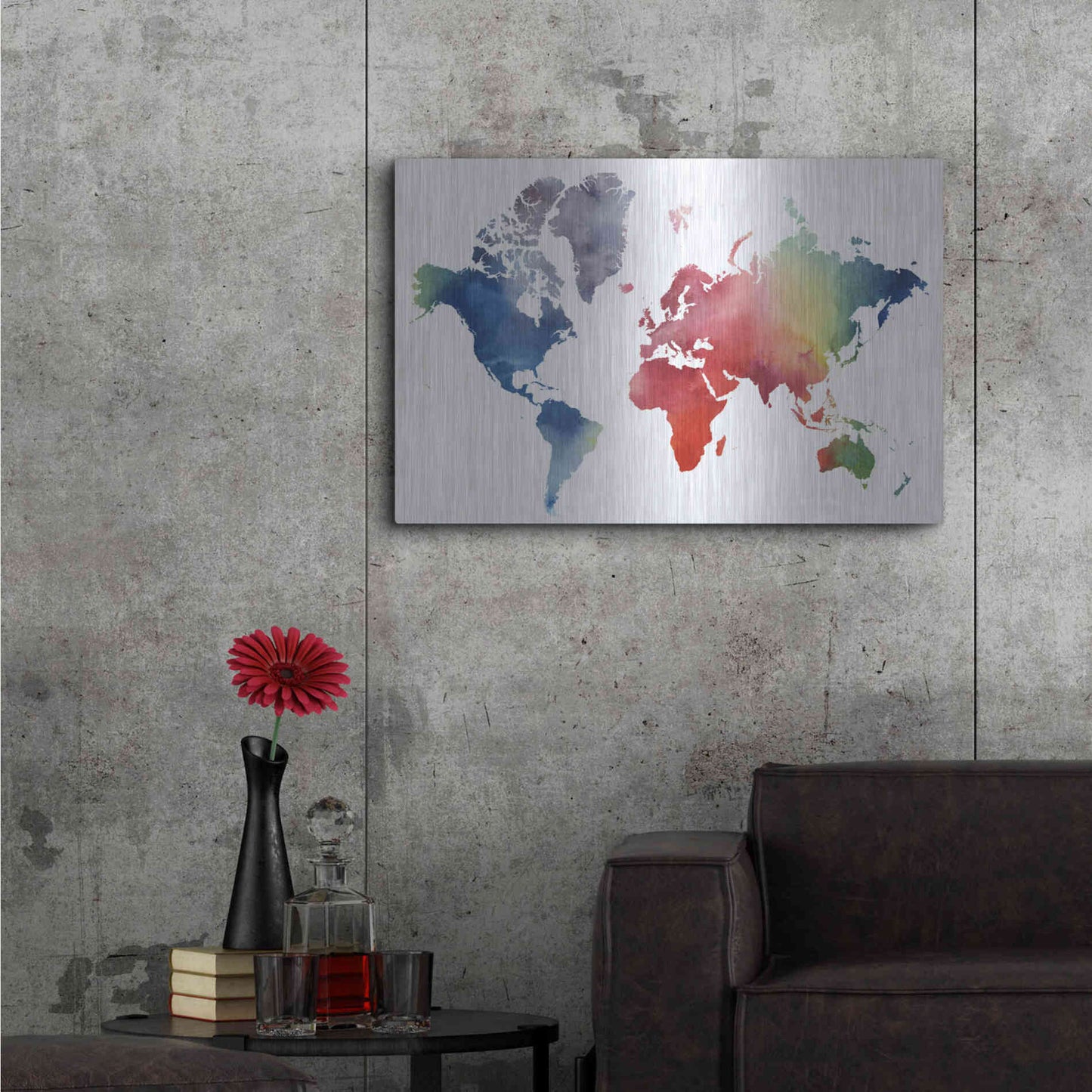 Luxe Metal Art 'Rainbow World' by Grace Popp Metal Wall Art,36x24