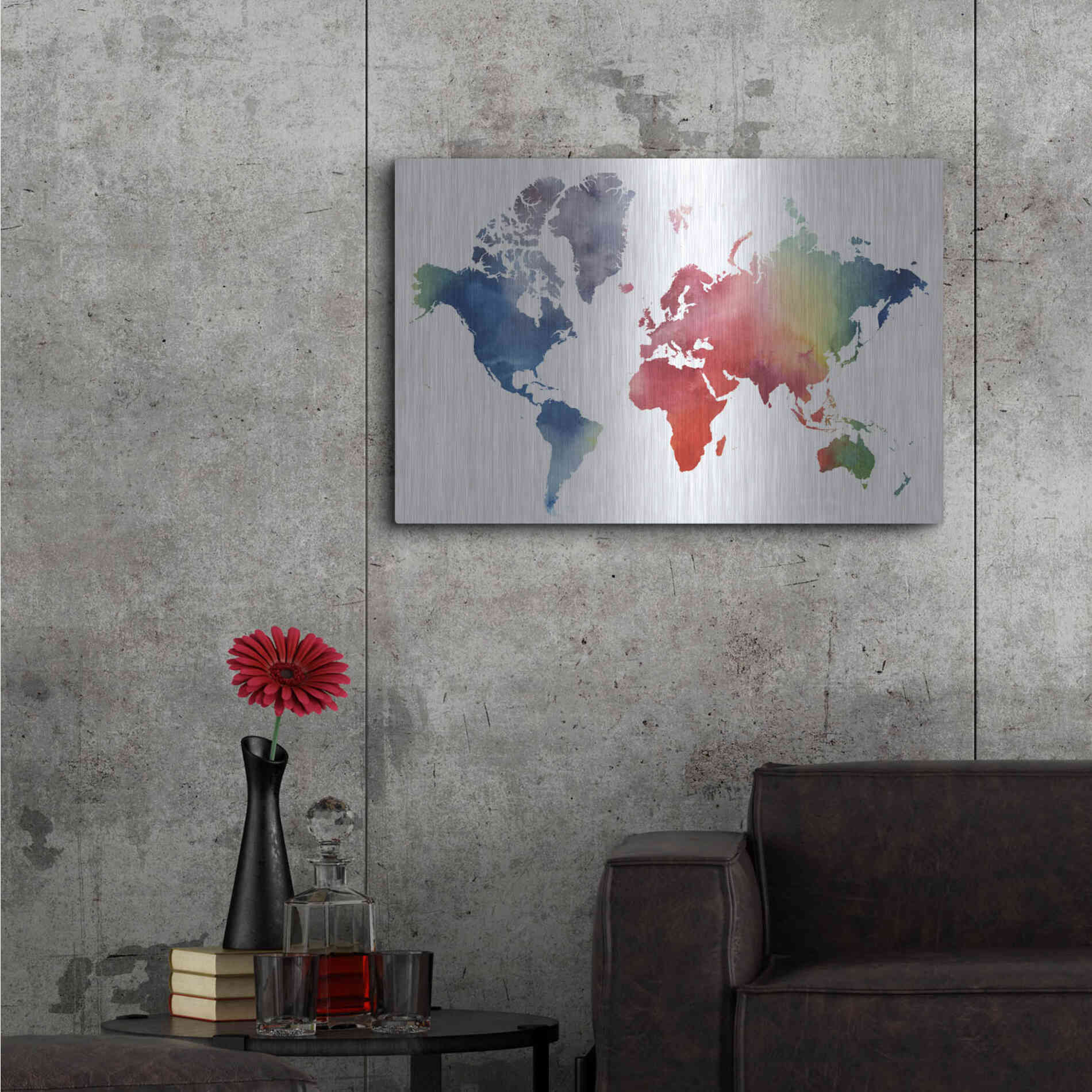 Luxe Metal Art 'Rainbow World' by Grace Popp Metal Wall Art,36x24
