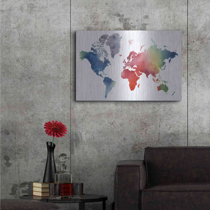 Luxe Metal Art 'Rainbow World' by Grace Popp Metal Wall Art,36x24