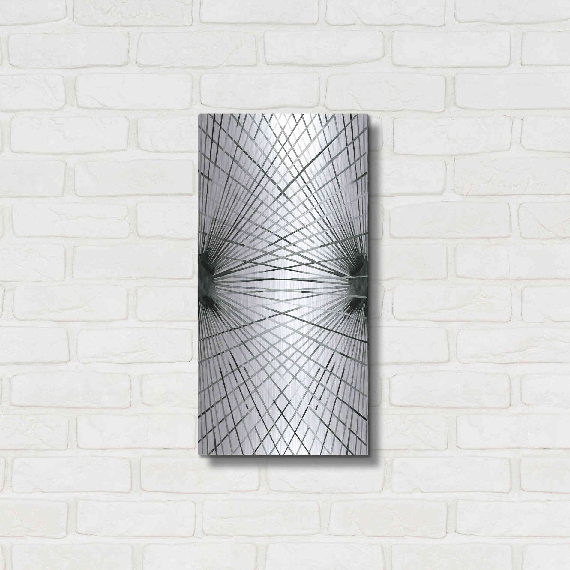 Luxe Metal Art 'Rays IV' by Grace Popp Metal Wall Art,12x24