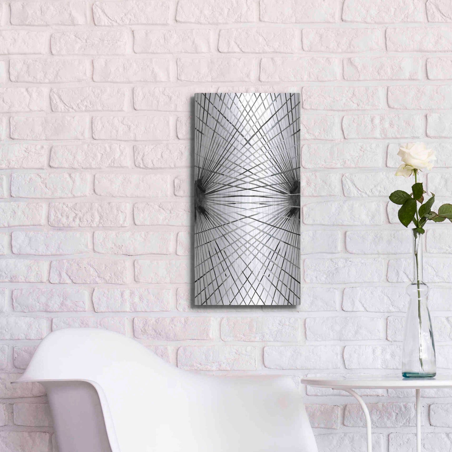 Luxe Metal Art 'Rays IV' by Grace Popp Metal Wall Art,12x24