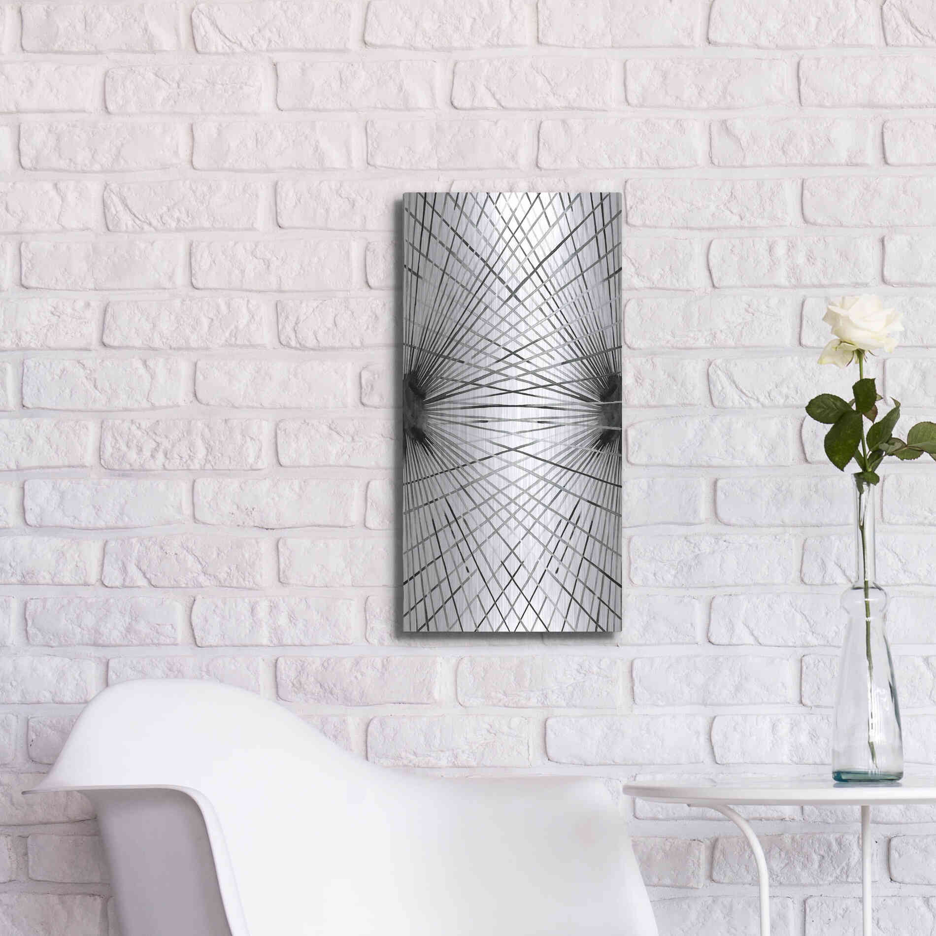 Luxe Metal Art 'Rays IV' by Grace Popp Metal Wall Art,12x24