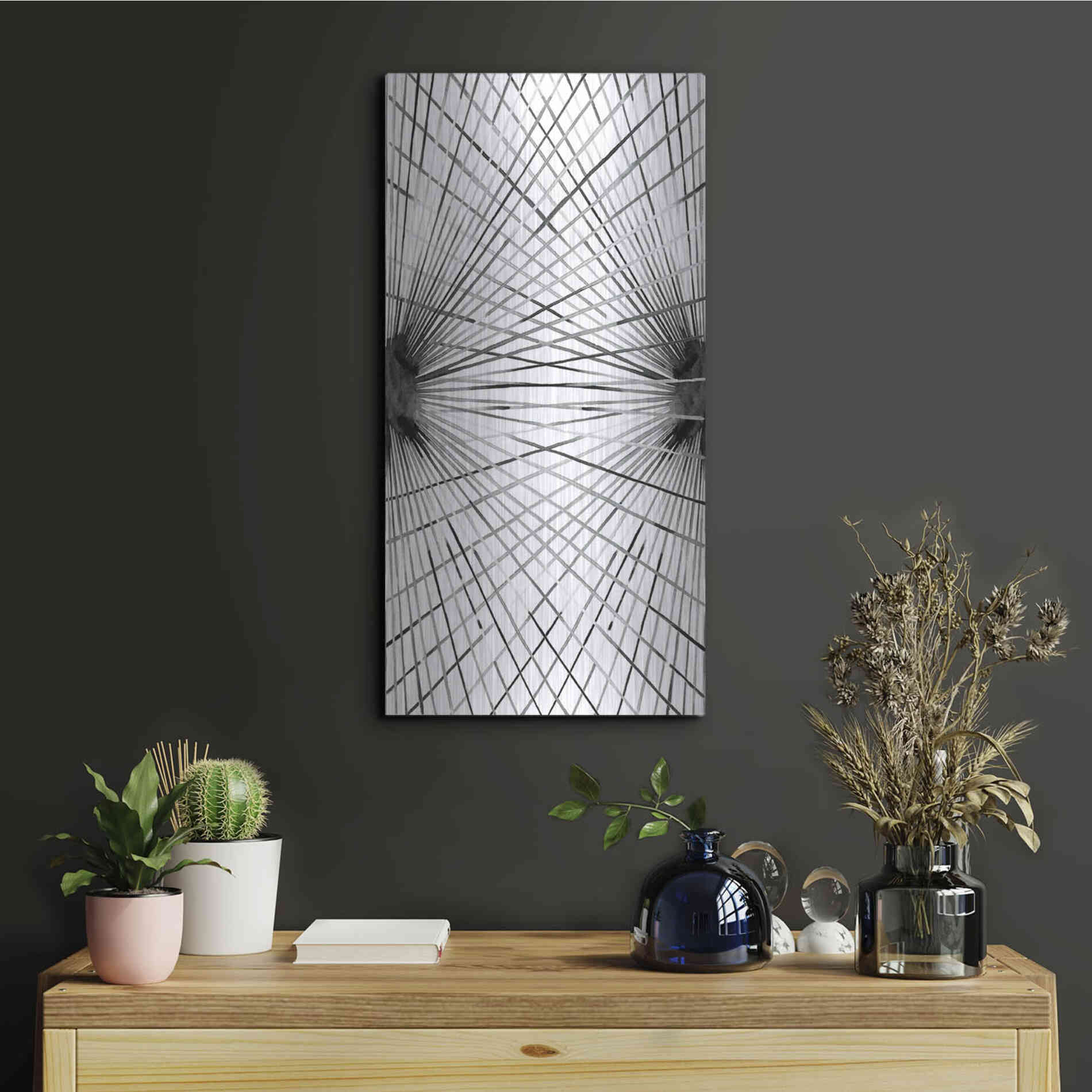 Luxe Metal Art 'Rays IV' by Grace Popp Metal Wall Art,12x24