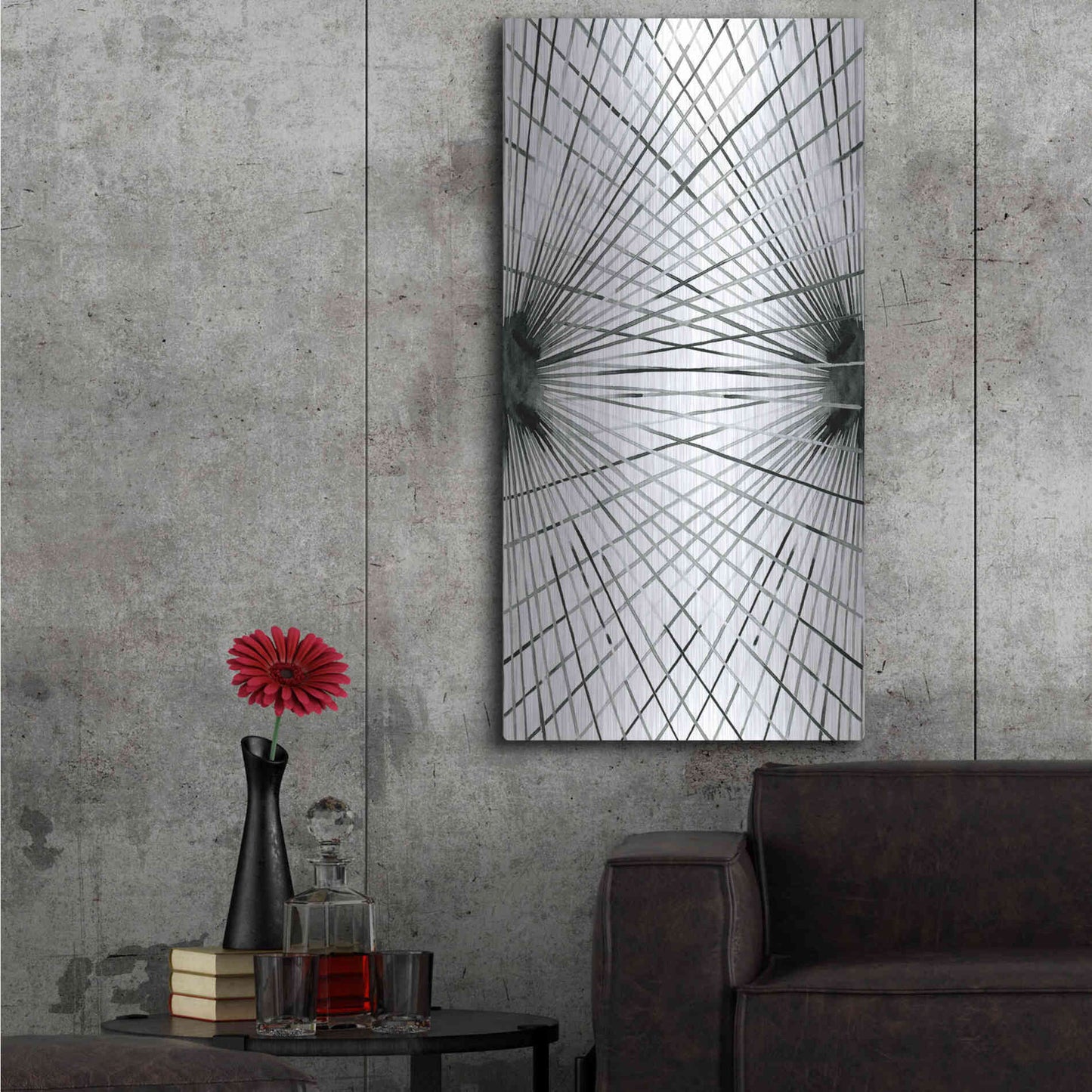 Luxe Metal Art 'Rays IV' by Grace Popp Metal Wall Art,24x48