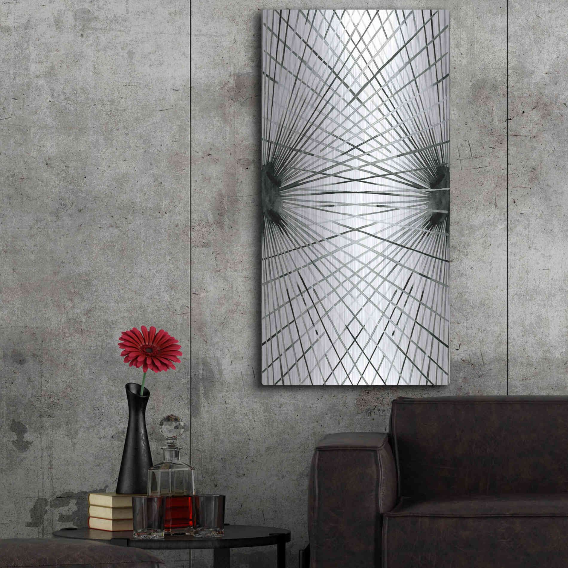 Luxe Metal Art 'Rays IV' by Grace Popp Metal Wall Art,24x48