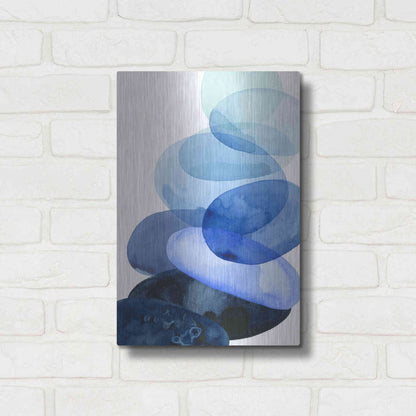 Luxe Metal Art 'River Worn Pebbles I' by Grace Popp Metal Wall Art,12x16