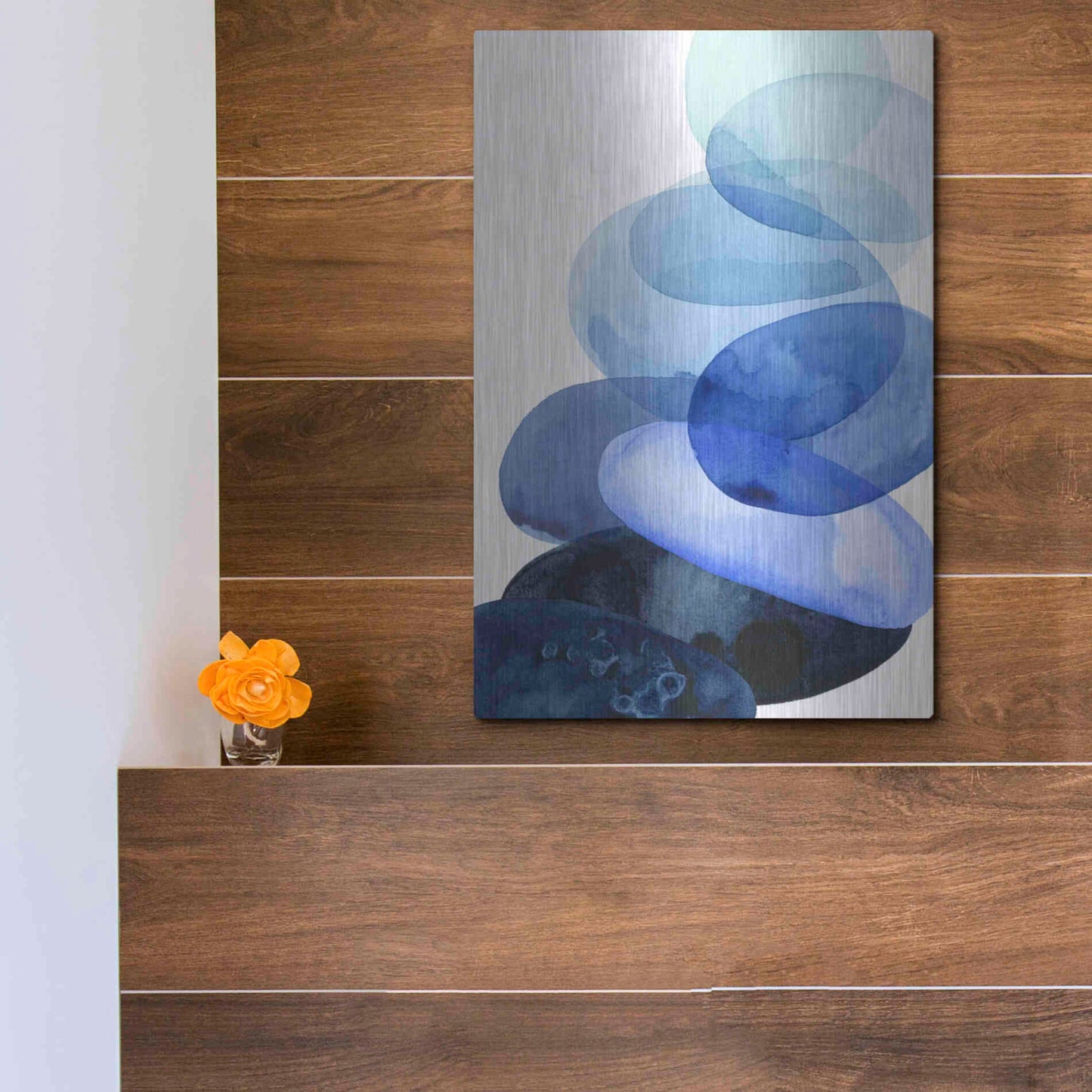 Luxe Metal Art 'River Worn Pebbles I' by Grace Popp Metal Wall Art,12x16