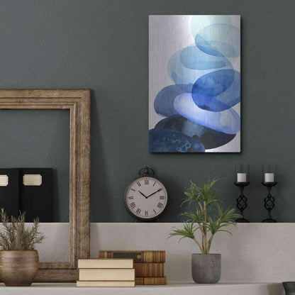 Luxe Metal Art 'River Worn Pebbles I' by Grace Popp Metal Wall Art,12x16