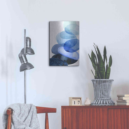 Luxe Metal Art 'River Worn Pebbles I' by Grace Popp Metal Wall Art,16x24