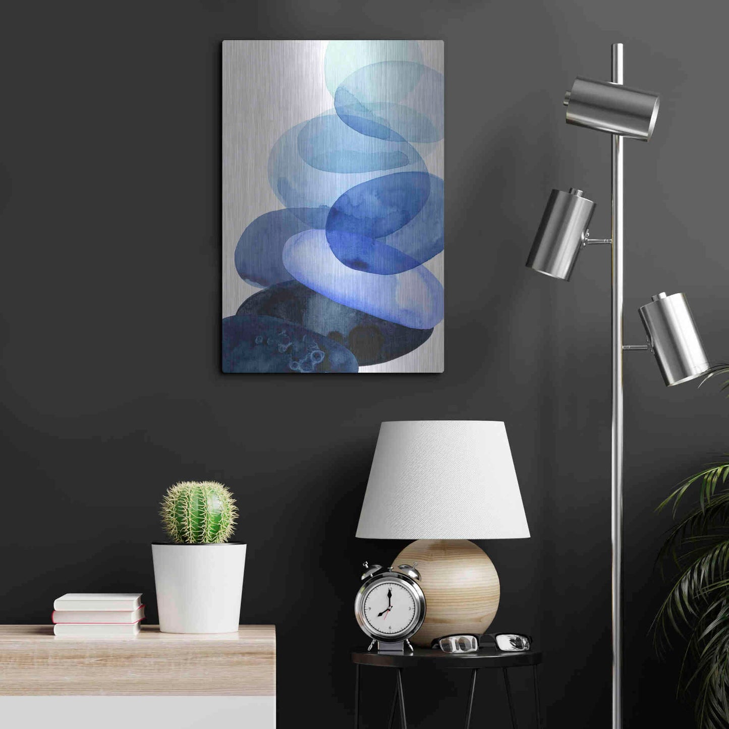 Luxe Metal Art 'River Worn Pebbles I' by Grace Popp Metal Wall Art,16x24