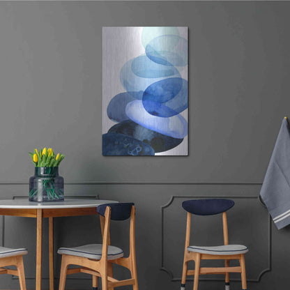 Luxe Metal Art 'River Worn Pebbles I' by Grace Popp Metal Wall Art,24x36