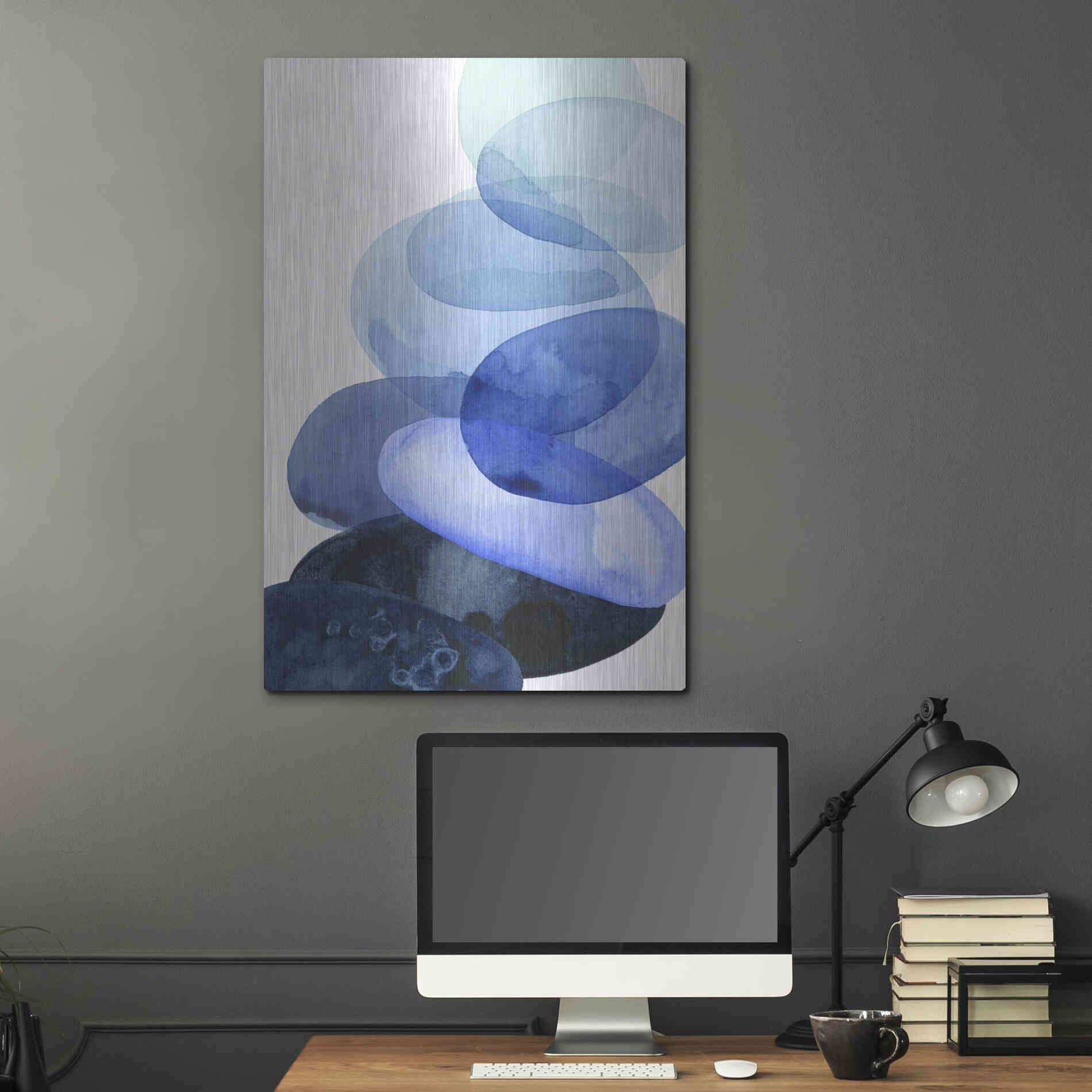 Luxe Metal Art 'River Worn Pebbles I' by Grace Popp Metal Wall Art,24x36