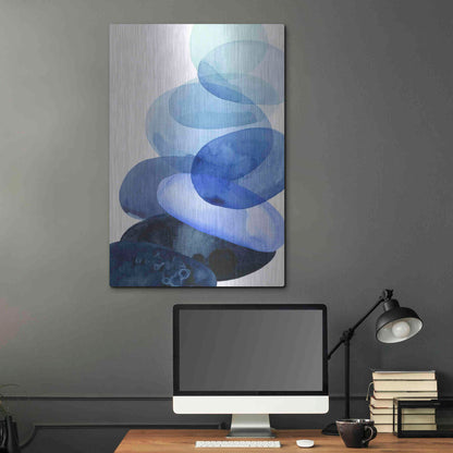Luxe Metal Art 'River Worn Pebbles I' by Grace Popp Metal Wall Art,24x36