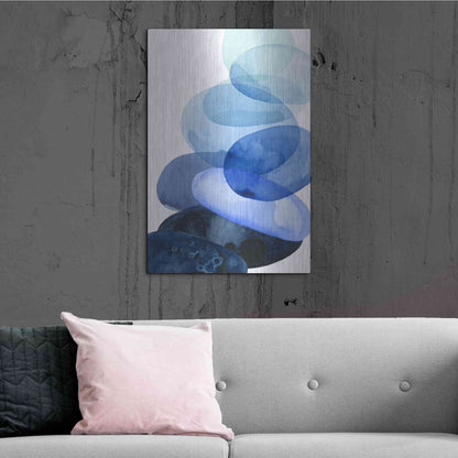 Luxe Metal Art 'River Worn Pebbles I' by Grace Popp Metal Wall Art,24x36