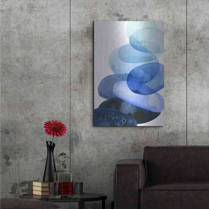 Luxe Metal Art 'River Worn Pebbles I' by Grace Popp Metal Wall Art,24x36